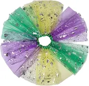 [WESIEVYA] Sparkling Carnival Sequin Skirt Elastic Tutu Gras Party Tutu Sequin Dance Skirt Costumes