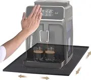 [Javonix] Underlay for Coffee Machine and Fully Automatic Coffee Machine, Waterproof, Non-Slip, Easy to Move, Absorbent, Silicone Mat with Felt, Compatible with De Longhi, Philips, Siemens, etc., Black,