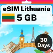 eSIM Lithuania - 5 GB - 30 Days - Travel eSIM | QR code activation