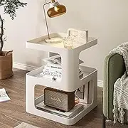 WestUx Creative Modern Endside Table, SimpleNightstand Open Storage Shelf Bedside Furniture for Bedroom Nursery Living Room, C, 16x20 Inches