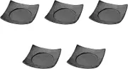 Set of 5, Ibushi Black Shokado Square Dishes [4.3 x 4.3 x 1.0 inches (11 x 11 x 2.5 cm) | Shokado Setomonohonpo