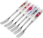 DEARMAMY 6pcs Gold Dessert Forks Set High End Small Cake Forks Fruit Household Cake