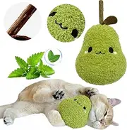 Petelligent Durable and Interactive Cat Teething Silvervine Stick Toys: Chewing Stick, Grinding Teeth Rod, and Chewable Cat Doll for Your Pet's Entertainment (Pear Green)
