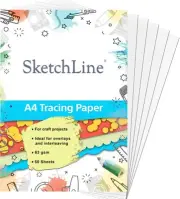 Tracing Paper – A4 Size (8.5”x11”) – 50 Sheets (63gsm), High Transparency & D...