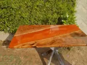 Buy Resin Table, Orange Epoxy Table, Natural Wood Table Made To Order Furniture