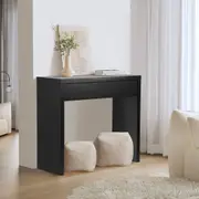 Oikiture Console Table Wood Sofa Table Hall Side Entry with Drawer Black/White