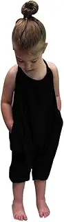 [Darkyazi] Baby Cute Summer Jumpsuits for Girls Kids Backless Harem Strap Romper Jumpsuit Toddler Pants Size 2-8Y
