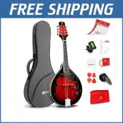 Beginner-Friendly 8-String Acoustic Electric Mandolin with Gig Bag - Mahogany