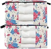95 L zippered storage boxes with Reinforced Handles, clear window containers for clothes for Blankets, Comforters, and Clothes