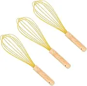 BRIGHTFUFU 3pcs Kitchen Hand Mixer Silicone Egg Beater Whisk for Effortless Mixing Baking Comfortable Grip Professional Grade Dishwasher Safe Tool for Home Restaurant Use