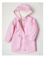 [Milkshake] Sherpa Lined Hooded Raincoat in Pink