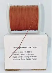 Dial Cord Radio 0.5mm (0.019¨) Brown Vintage 100 Yds. (90 Mts) For Radio Tuner