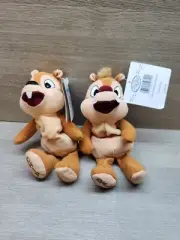 NEW THE DISNEY STORE BEANIE BEAN BAG PLUSH CHIP & DALE CHIPMUNKS