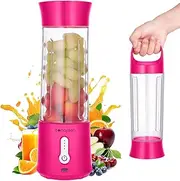 [Canareen] Portable Blender Smoothie Maker - 17 Oz Mixer for Smoothies and Shakes | 4000mAh Rechargeable USB Mini Blender with 6 Blades | Handheld for Sports Travel Gym