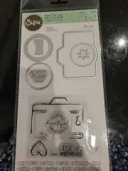Sizzix Framelits With Stamps CAMERA 6 Dies 4 Stamps - #665657 - NEW