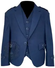 Men’s Scottish Blue Argyll Kilt Jacket For Sale Custom Made Wedding Kilt Jacket