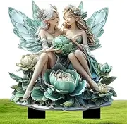 Fairies for Fairy Garden,Green Flower Fairy Garden Decoration | Flower Pot Decorations, Fence Ornament, Fairy Garden Accessories for Home Outdoor Garden