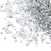 TWINKLING High Luster Crushed Glass, Broken Glass, Glass Gems Chips for DIY Resin Art Epoxy Crafts, Nail Art, Geode Painting, 1-3mm(200g) (Both-Side Mirror)