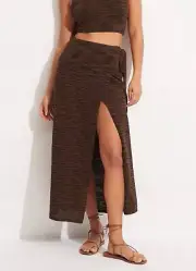 Womens Seafolly Daybreak Knit Wrap Skirt Brown Medium