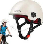 Open Face Motorcycle Helmets - Scooter Helmet, Motorbike Helmet | Dot Approved Motorcycle Helmet with Wide Vision, Vintage Scooter Helmet Removable Liner, Helmet for Cruiser and Touring Bike