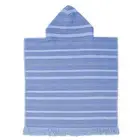 Kids Boys Horizon Marine Blue Stripe Poncho Beach Towel Children's Hooded Towel