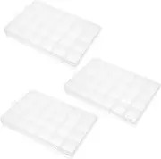 VINTORKY 3Pcs Fishing Tackle Organizer Box with Durable Transparent Design for Easy Storage and Transport Fishing Accessory for Tackle Bags and Backpacks