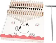 TOYANDONA Mini Thumb Piano 17-key Portable Kalimba Acrylic Hand Piano Cartoon Design Great for Travel