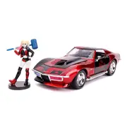 Jada 1:24 Scale 1969 Chevy Corvette Stingray Car & Harley Quinn Figure Hollywood Ride