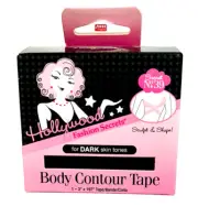 Hollywood Fashion Secrets Body Contour Tape Dark Skin Tones 3" x 197"