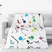 TRUKD Throw Blanket - Soft Lightweight Blanket For All Season,Abstract Paint Splashes Throws For Couch Bed Sofa 50"X60"