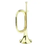 Brass Cavalry Trumpet Bugle for Scouting Marching Band, Golden For