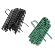 10 Pcs U-shape Garden for Ground Stakes Pegs Garden Pins Spikes for Secu