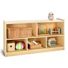 Wooden Storage Cabinet, 5-Section Montessori Bookshelf, Kids Toy Storage Orga...