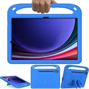 [GOZOPO] Case for Samsung Galaxy Tab S7+/ S7 FE 12.4" - Lightweight Shockproof with Handle Stand Kids Case for Tab S9 Plus/ S9 FE Plus 12.4" - Blue