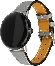 [Mtozon] Leather Bands Compatible with Google Pixel 3 41mm /Pixel 2 /Pixel Watch, Replacement Genuine Leather Straps for Women Men