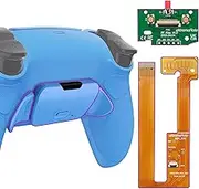 eXtremeRate Starlight Blue Rubberized Grip Programable Rise Remap Kit for PS5 Controller BDM-030 040 050, Upgrade Board & Redesigned Back Shell & Back Buttons for PS5 Controller - NO Controller