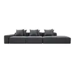 [James Lane] Riley Linen Charcoal Modular Sofa - 1x Arm, 2x Armless, 1x Right Terminal