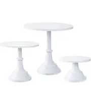 HBlife 3 Pcs Cake Stand, White Cake Stand Set Disc Diameter 8" 10" 12"