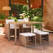 Outdoor Dining Set Poly Rattan Garden Dinner Set Multi Colours vidaXL