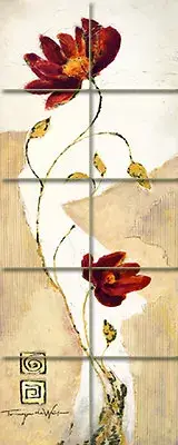 12 x 30 Art Flower Mural Ceramic Bath Backsplash Tile #1203