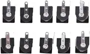 AsrMyjcx 10Pcs PCB Mount 3 Pins 5.5 X 2.1mm DC Female Connector Socket - Black