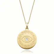 9ct Yellow Gold Diamond Set Eye Pendant