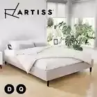Artiss Bed Frame Queen Double Size Beige Bed Base ZORA