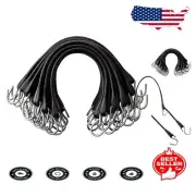 Heavy-Duty 21” Bungee Cords - 25 Pack with Stainless Steel Hooks for Flatbeds