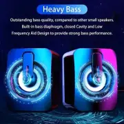 Computer Speakers PC Sound Box HIFI Stereo Microphone with LED Light for Desktop