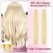 2X50g 20'' INCHES INVISI Weft Hair Extension 100% Human Hair #60P Blonde 28