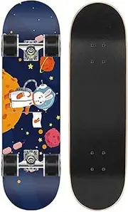 60x45mm PU Flash 4-Wheel Double Kick Skateboard, ABEC-7 Bearing and Aluminum Alloy Bracket