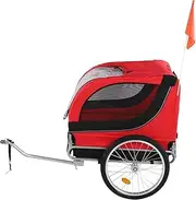 Bike Trailer Folding Bike Trailer, Dog Bicycles Trailer, Smoothly Rolling Ventilate Safety Pet Bike Trailer, for Camping Hiking Walking Cycling，Maximum Load 40kg
