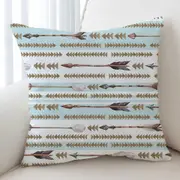 Light Blue Stripes Arrows Design Cushion Cover