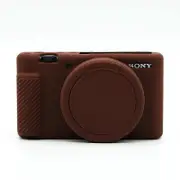 Soft Camera Case For Sony RX100 III IV V VI RX100 VII ZV1 ZV-E10 Rubber Protective Body Cover bag Skin Camera Protector Frame Sony ZV1 Coffee
